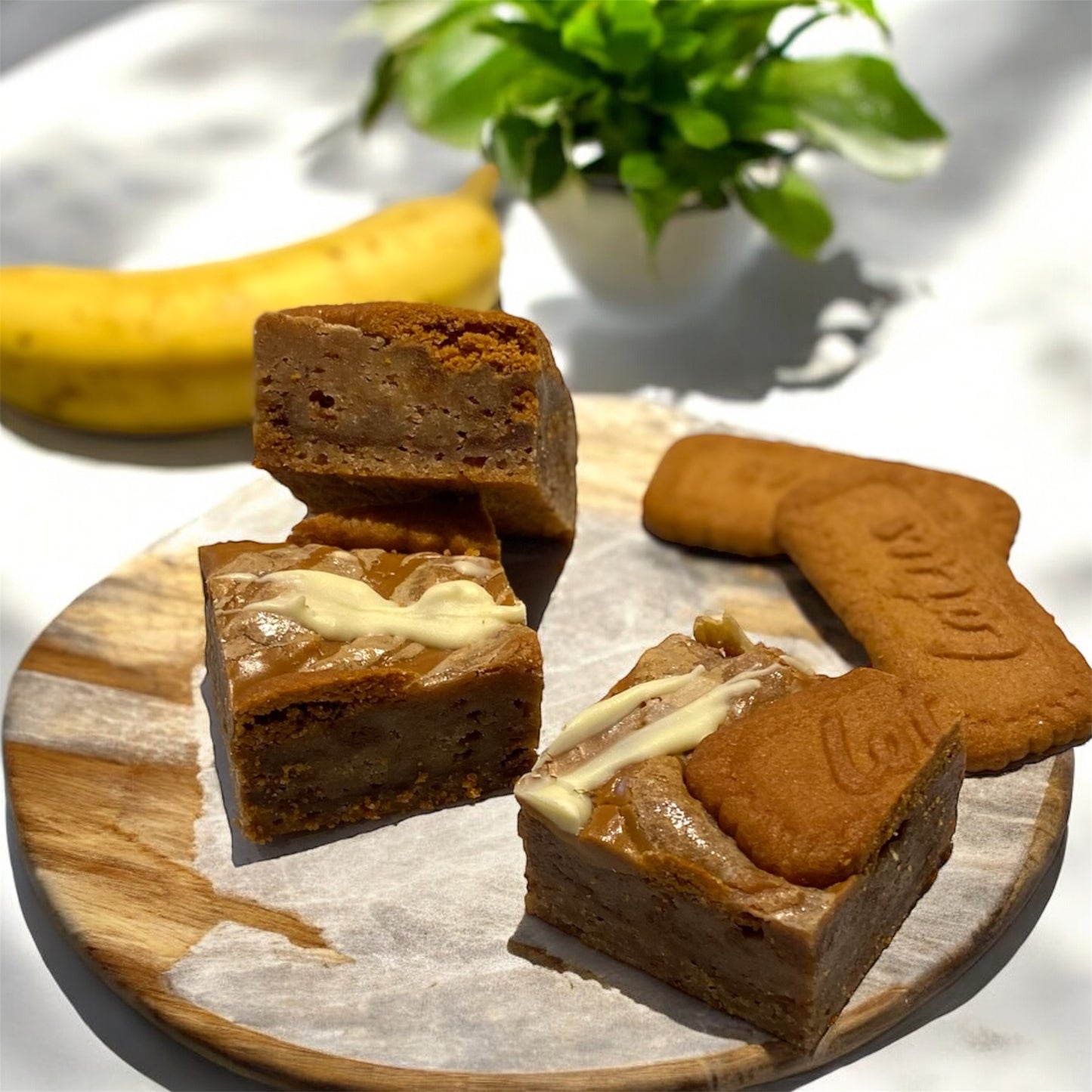 Banaan & Biscoff Blondie