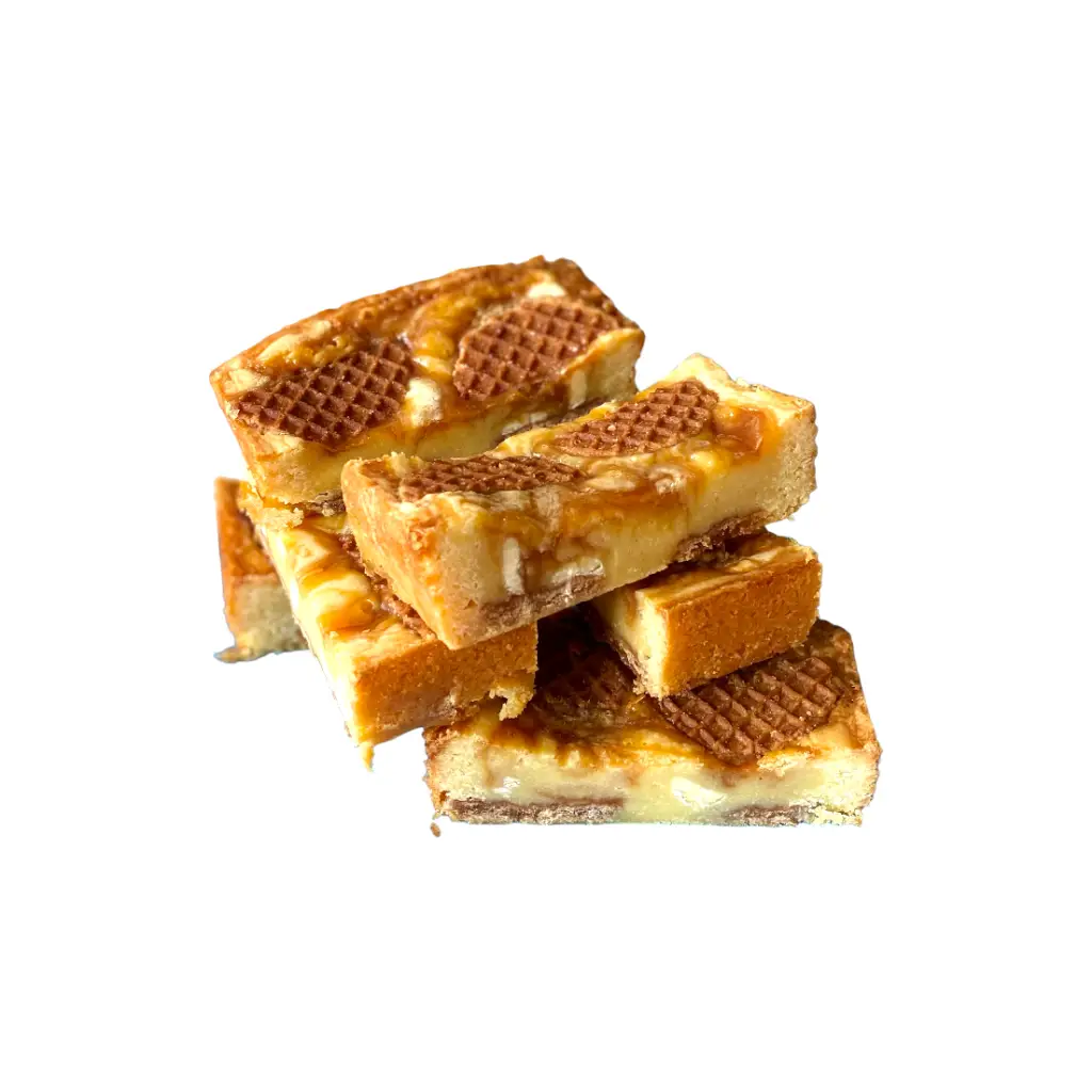stroopwafel blondies opgestapeld