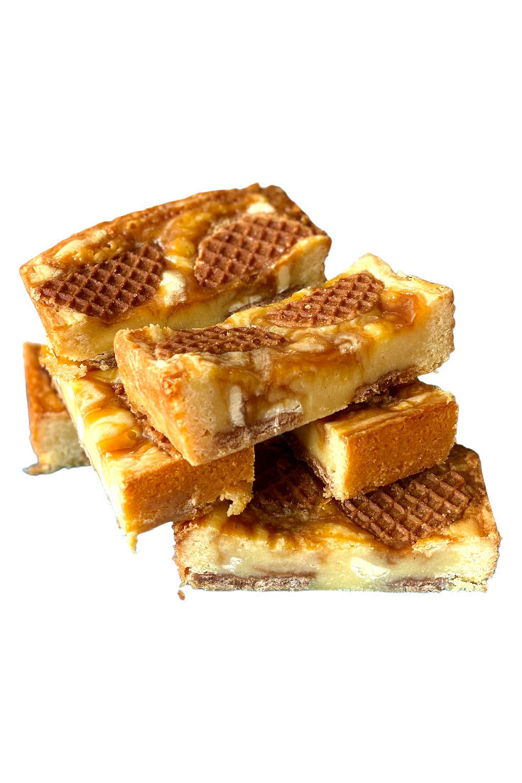 stroopwafel blondies opgestapeld