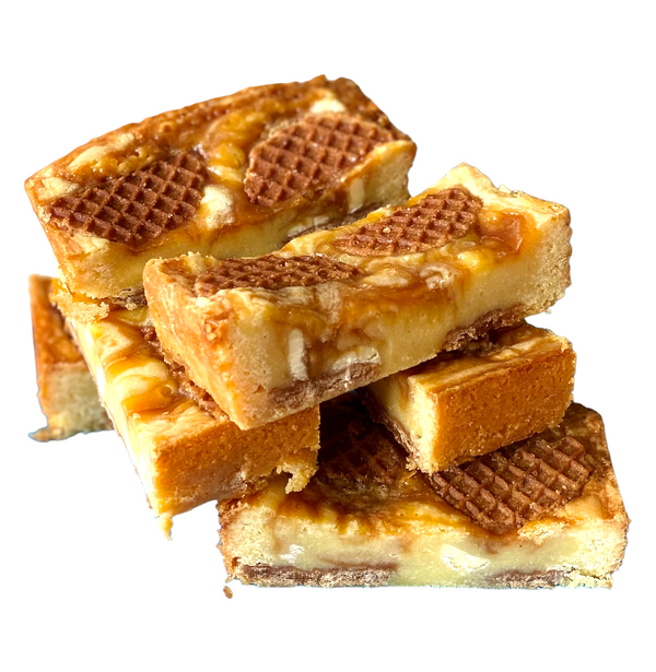 stroopwafel blondies opgestapeld