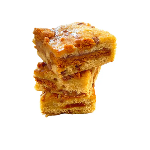 3 Banaan & Biscoff Blondies opgestapeld